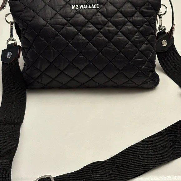REDUCED! MZ Wallace Black Large Pippa Crossbody Quilted Shoulder Bag - Picture 5 of 11